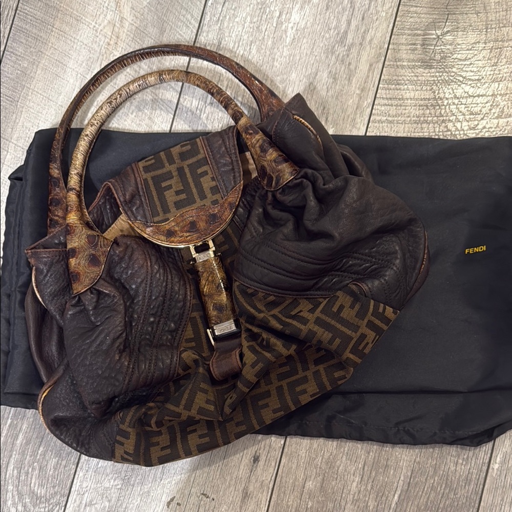 Fendi Spy Bag Brown Leather-comes with black bag